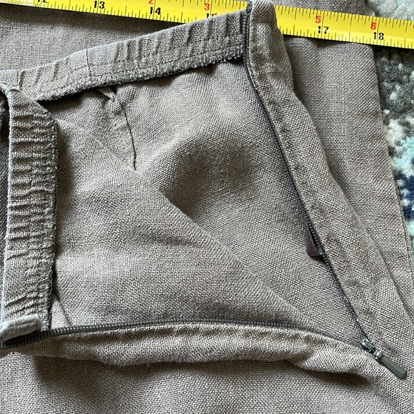 Eileen Fisher Womens Linen Ankle Pants Side Zip Size Petite L - Picture 9 of 13